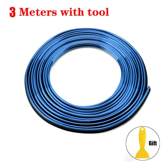 Auto decoratie strips blauw 3 meter