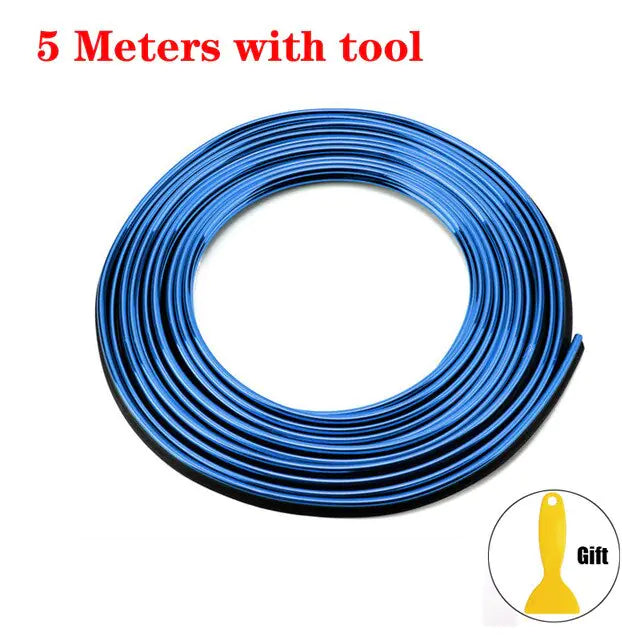 Auto decoratie strips 5 meter blauw