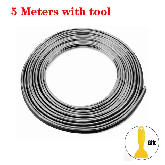 Auto decoratiestrips 5 meter zilver