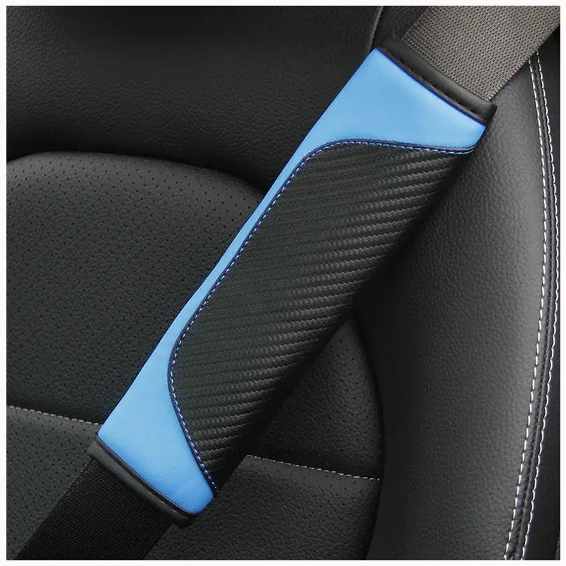 Auto gordelhoes leer blauw