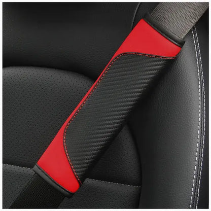 Auto gordelhoes leer rood