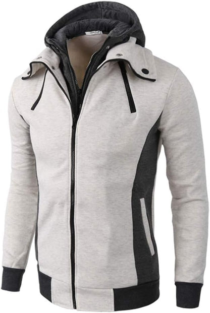 Outdoor vest dubbele rits hoodie meerdere zakken wit