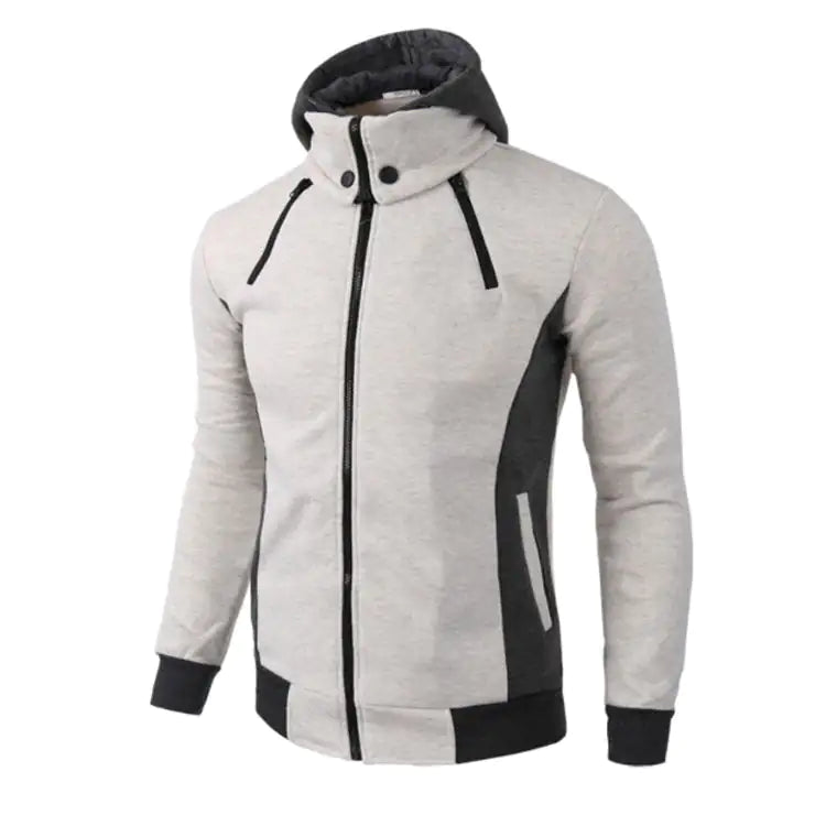 Outdoor vest dubbele rits hoodie meerdere zakken beige
