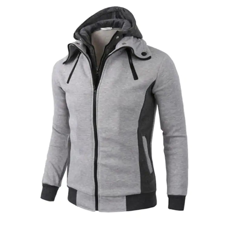 Outdoor vest dubbele rits hoodie meerdere zakken grijs