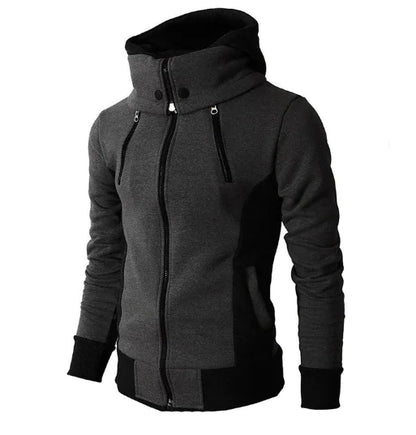 Outdoor vest dubbele rits hoodie meerdere zakken zwart