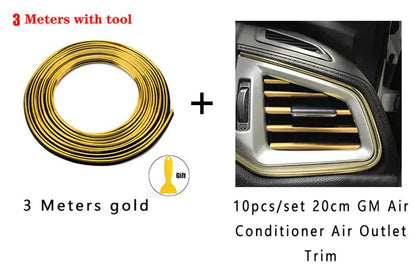 Auto decoratiestrips goud 3meter