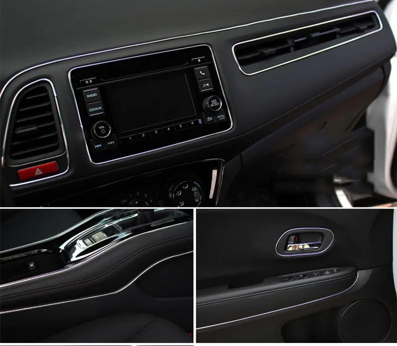 Auto decoratie strips zilver auto accessoire