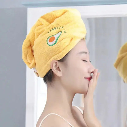 microvezel haar handdoek wikkel met knoop geel