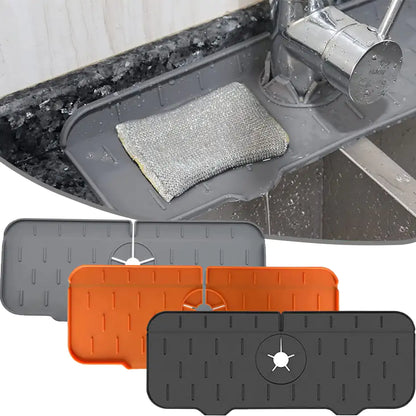 Gootsteenmat siliconen grijs zwart orange