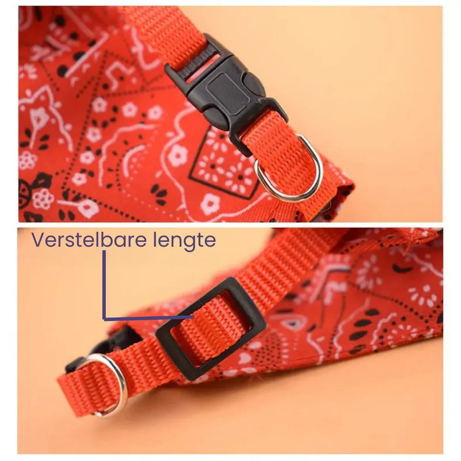 Dieren halsband verstelbaar bandana details