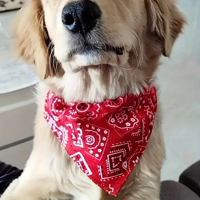 Dieren halsband verstelbaar bandana rood