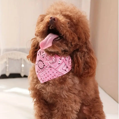 Dieren halsband verstelbaar bandana roze