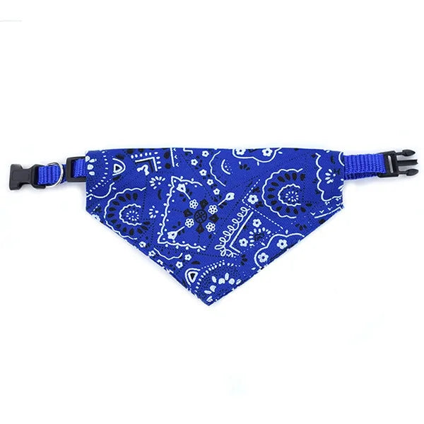 Dieren halsband verstelbaar bandana blauw