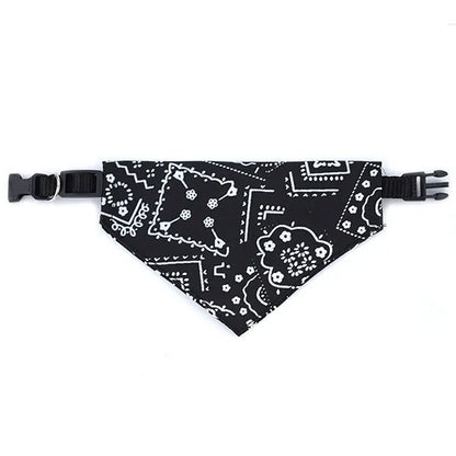 Dieren halsband verstelbaar bandana zwart